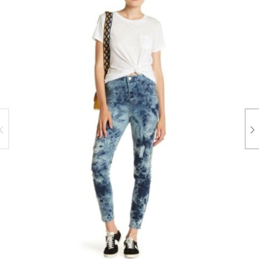 Ashley Mason High Rise Skinny Jean Acid Wash